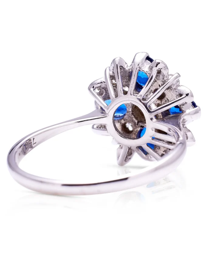 Vintage, 1980s sapphire & diamond cluster ring